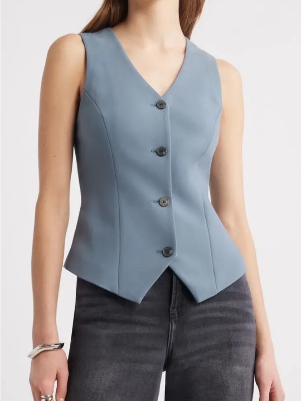 Open Edit Women's Blue Tailored Vest